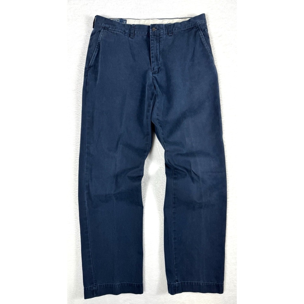 Vintage Polo Ralph Lauren Preston Pants Mens *36x34* Classic Navy Red Pony Chino